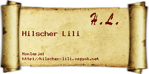 Hilscher Lili névjegykártya